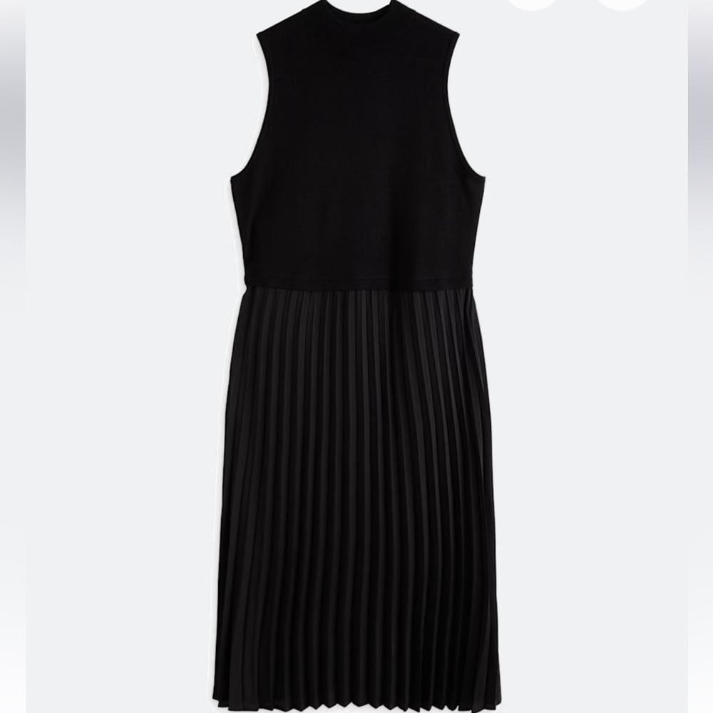 Fortune + Ivy Ines Pleated Mixed Media Dress